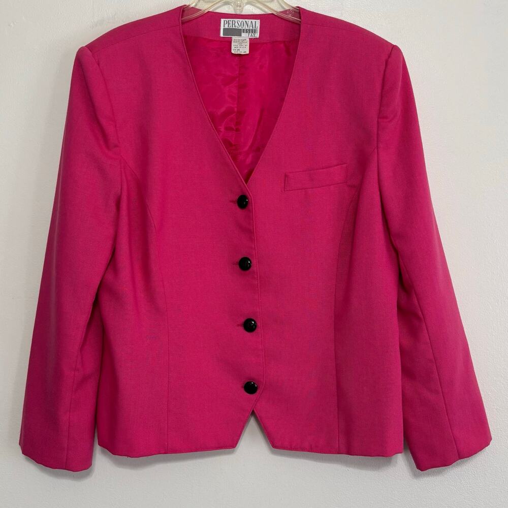Vintage Leslie Fay Personal Pink Blazer Size 16